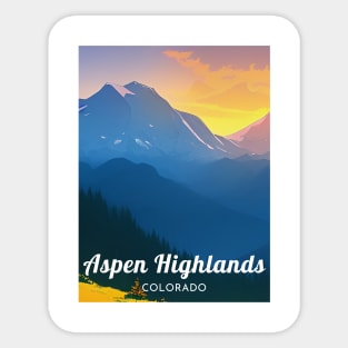 Aspen Highlands Colorado United States ski Sticker